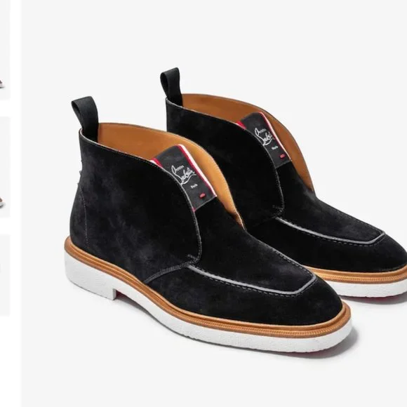 Christian Louboutin Citycrepe Black Suede Ankle Boots Christian Louboutin Black Suede Platform Ankle Boots Size 38 IT main image 4
